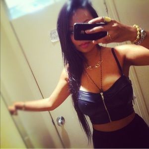 Sexy faux  leather bustier